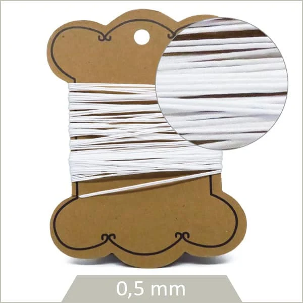 10 m de cordon synthétique 0,5 mm blanc