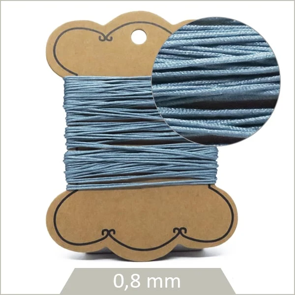 10 m de cordon synthétique 0,8 mm bleu acier inoxydable
