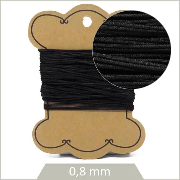 10 m de cordon synthétique 0,8 mm noir