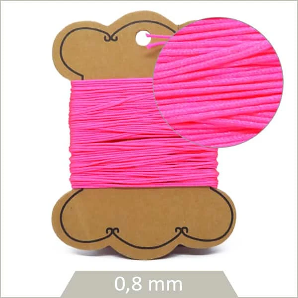 10 m de cordon synthétique 0,8 mm rose fluo