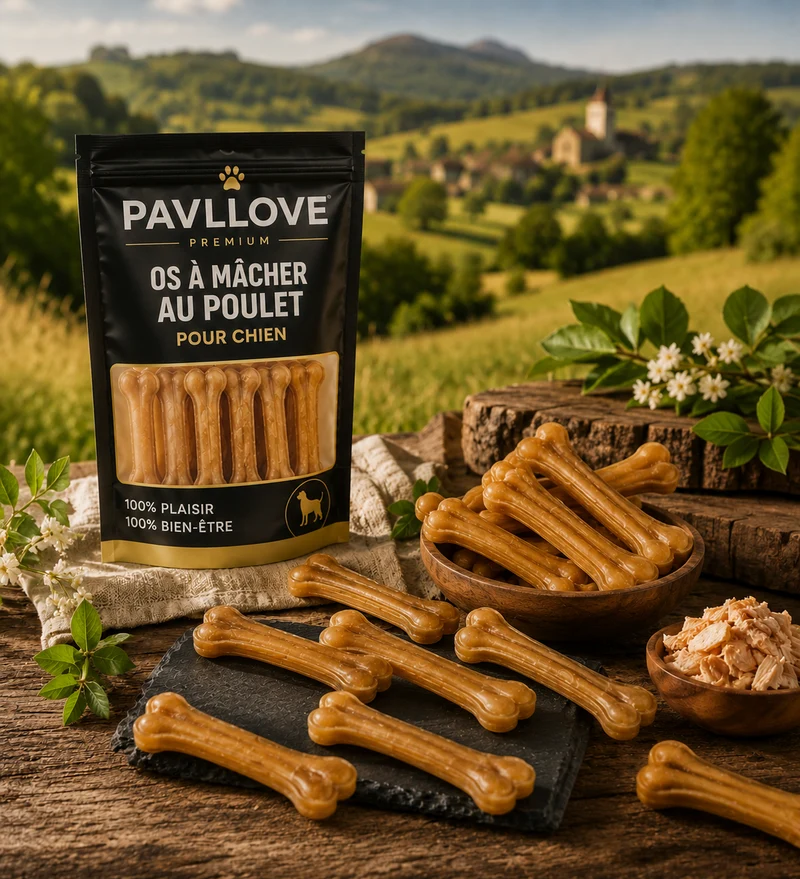 🦴 Os à mâcher au poulet pour chien x1
