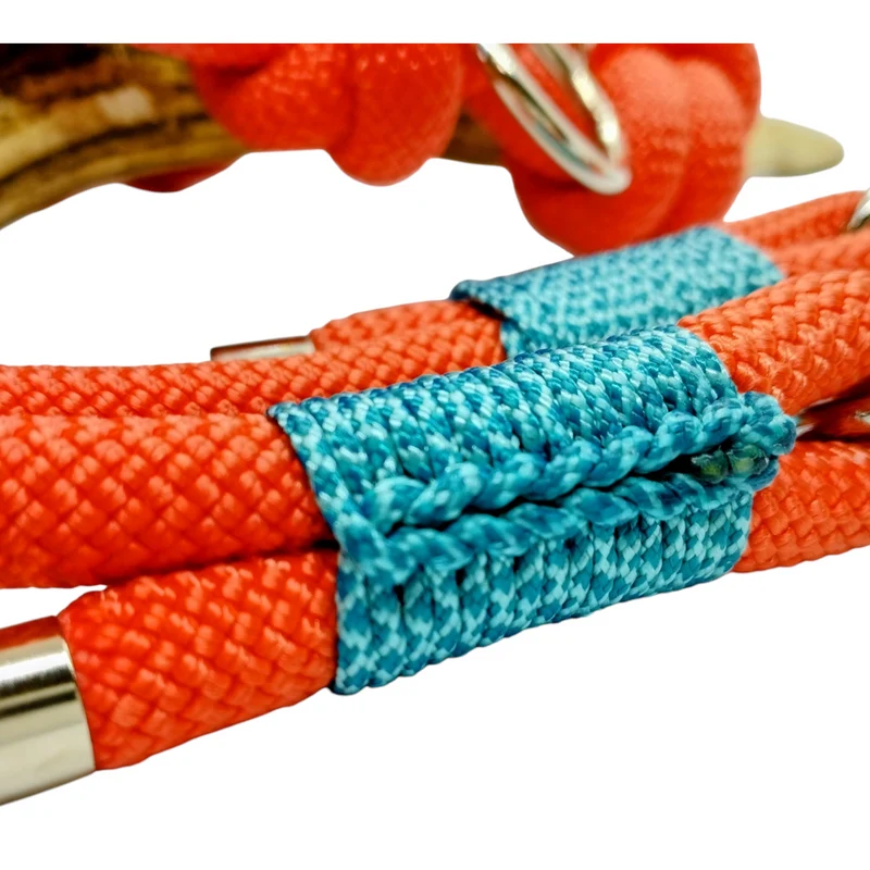 Laisse 3 points TWIST orange paracorde 10mm