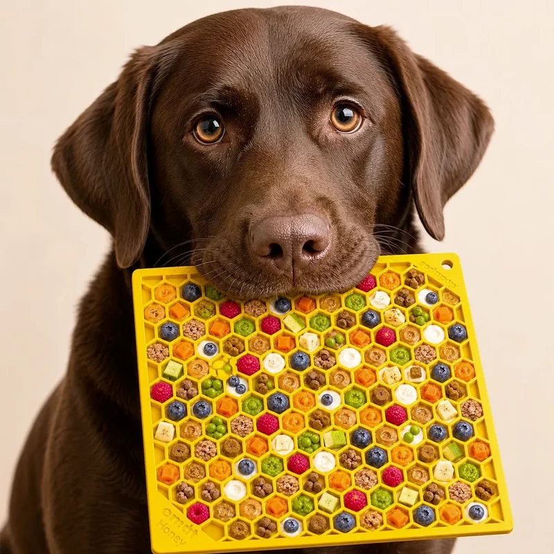 Tapis de léchage Nid d'Abeille – eMat pour chien et chat – Sodapup®