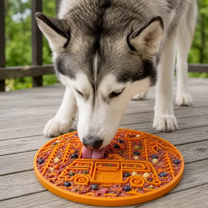 Tapis de léchage Van de Camping – eMat à ventouses pour chien – Sodapup®