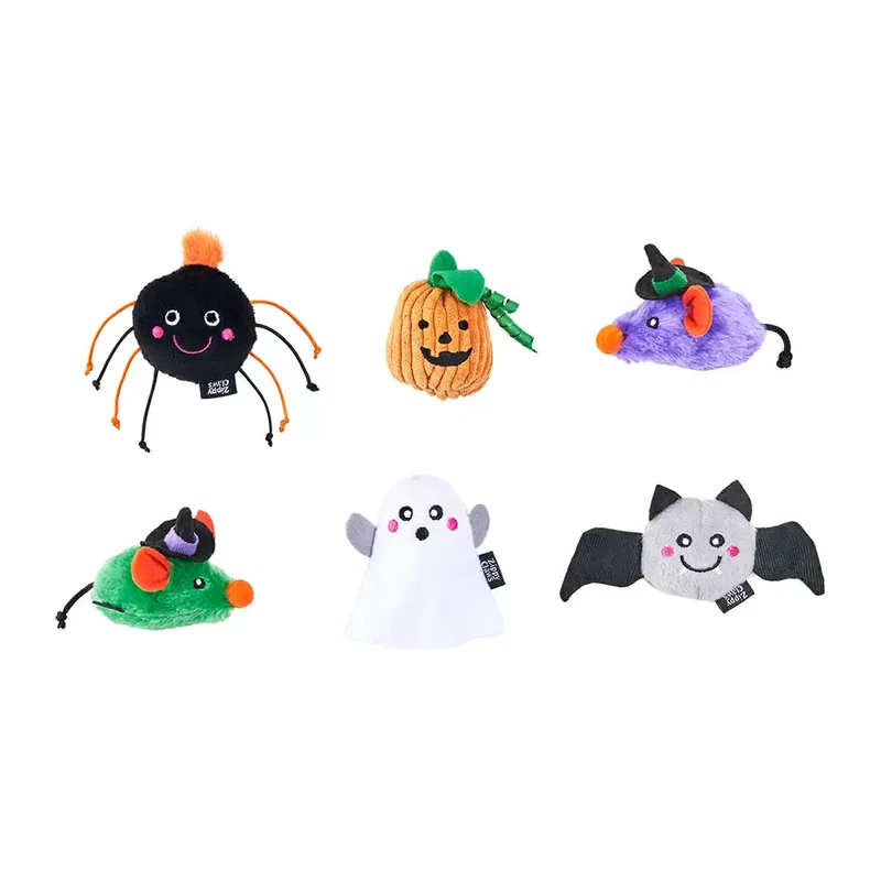 Peluches Créatures Hantées – Lot de 6 jouets pour chat – ZippyClaws® Halloween