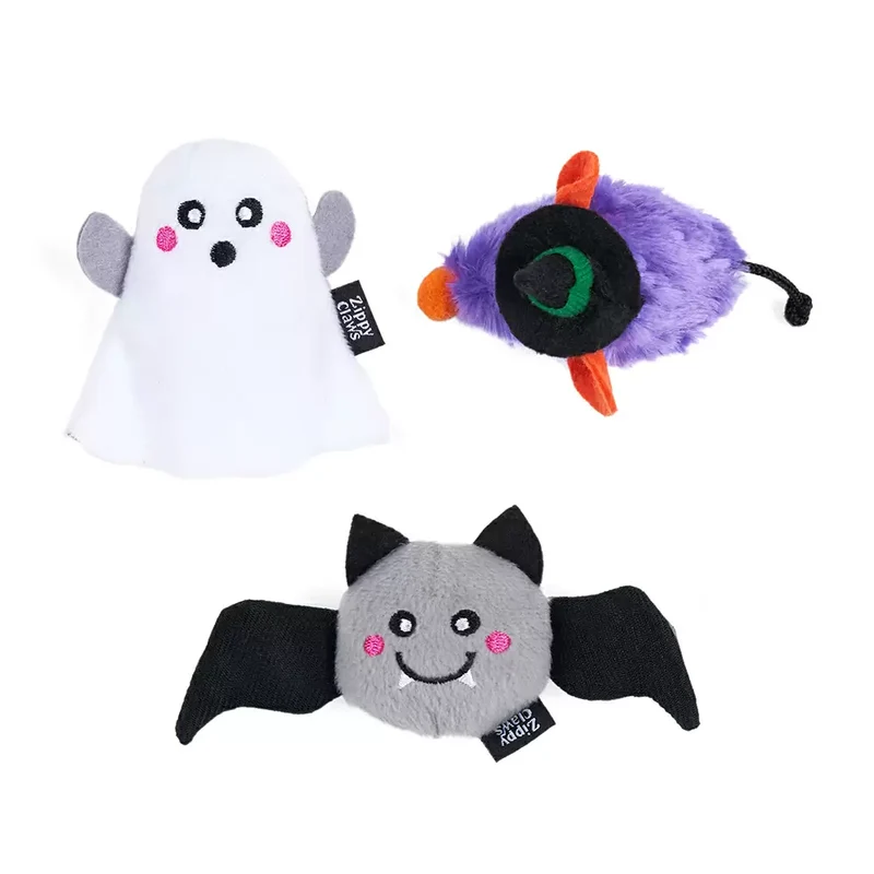 Peluches Créatures Hantées – Lot de 6 jouets pour chat – ZippyClaws® Halloween