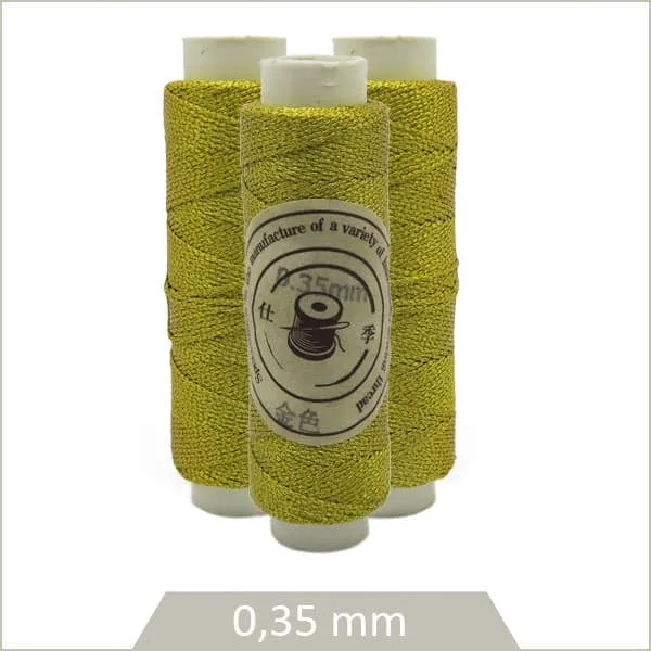 40 m de fil ciré synthétique pour bijouterie, doré