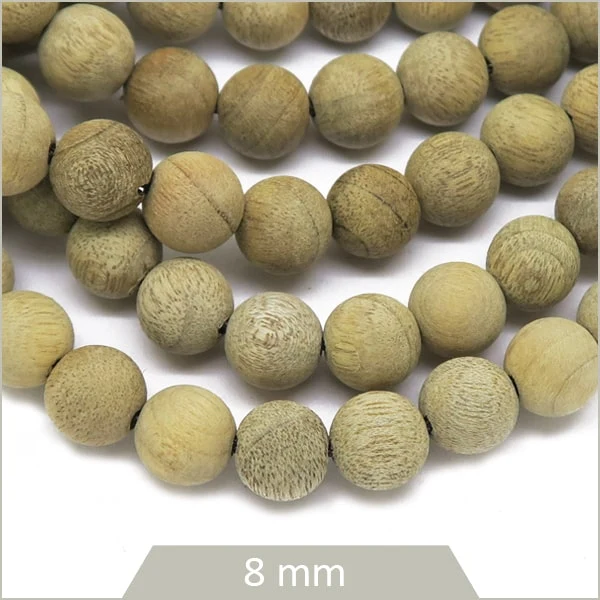Env. 50 perles rondes de bois flotté, 8 mm