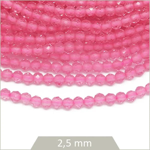 Env. 155 perles de verre à facettes 2,5 mm, rose pâle