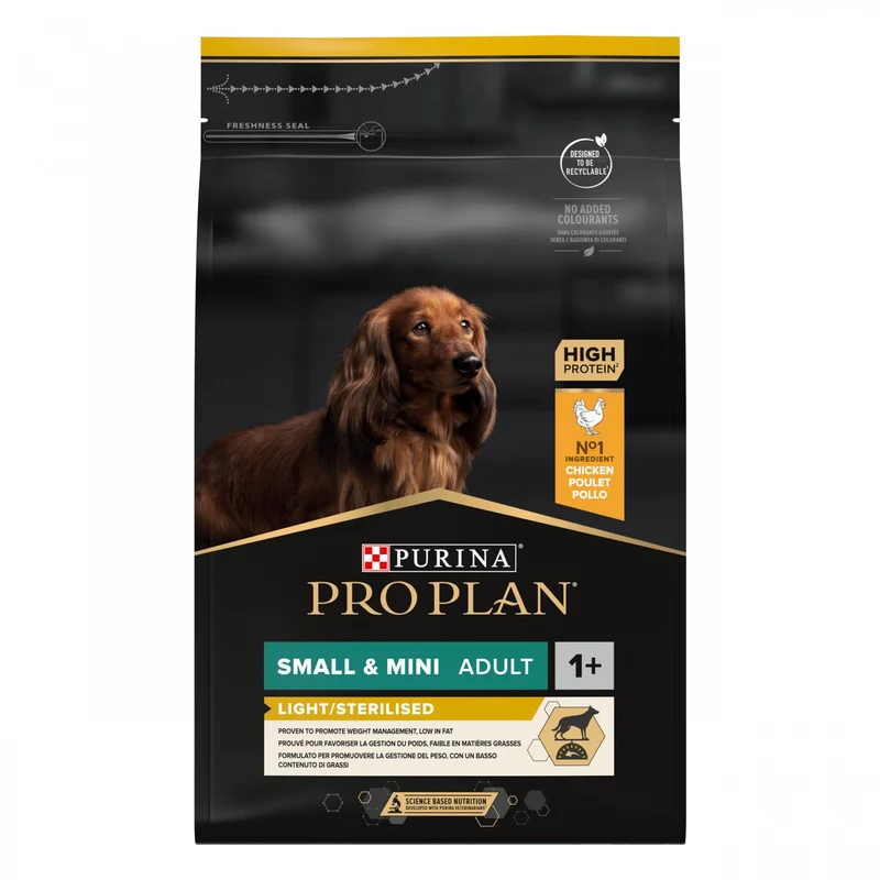 PRO PLAN Light/Sterilised Small & Mini Adult au Poulet - Croquettes pour chien