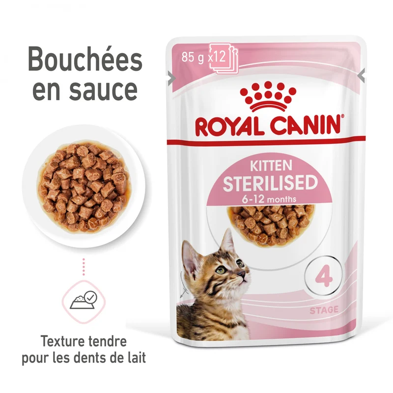 Royal Canin Kitten Sterilised - Gêlée et sauce pour chat