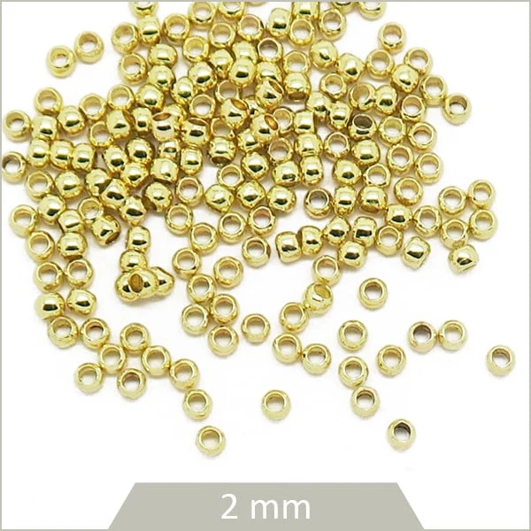 5 g de perles à écraser 2x1,5 mm dorées, cantOr (env. 300 perles)