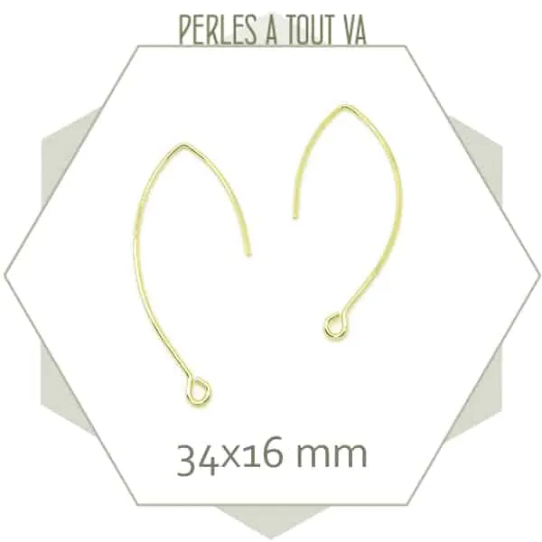 12 longs crochets de boucles d'oreilles doré cantOr