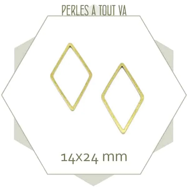 20 anneaux fermés losanges laiton brut