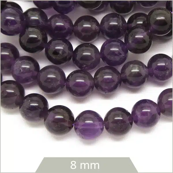 Env. 46 perles rondes Améthyste 8 mm