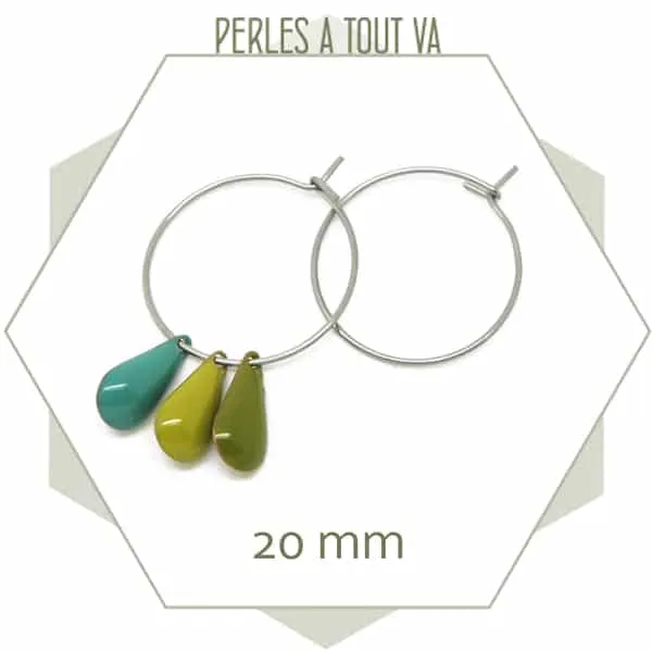 20 créoles 20 mm en Acier inoxydable