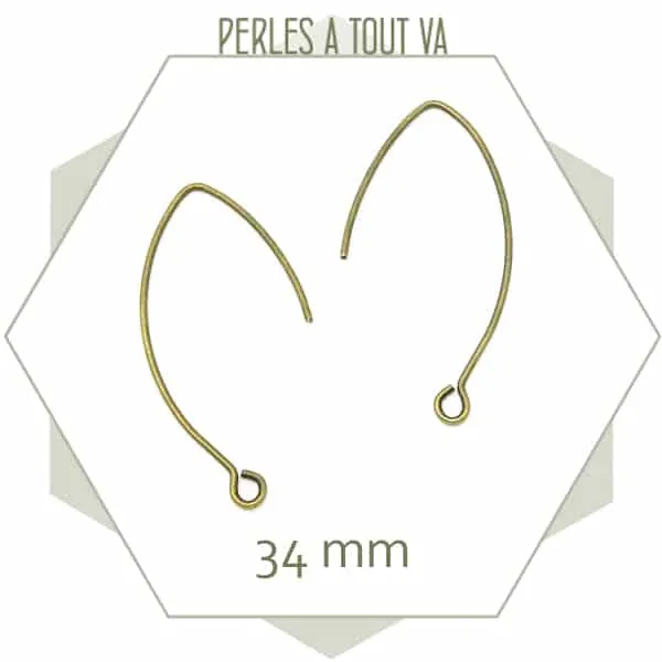 12 longs crochets de boucles d'oreilles bronze