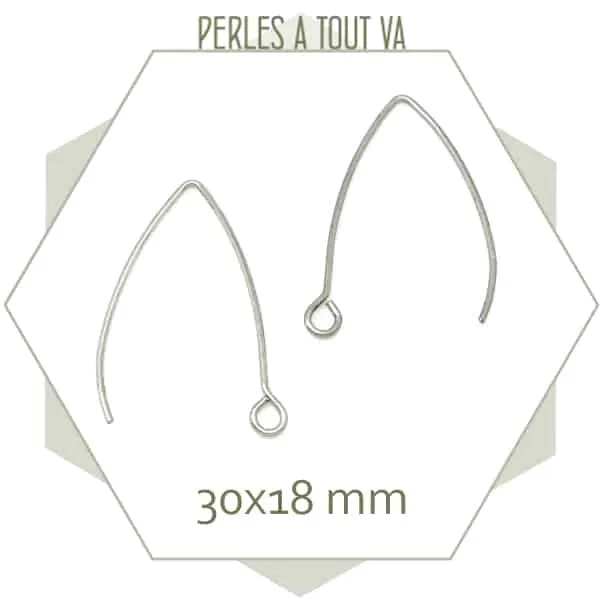 12 crochets de boucles d'oreilles acier inoxydable