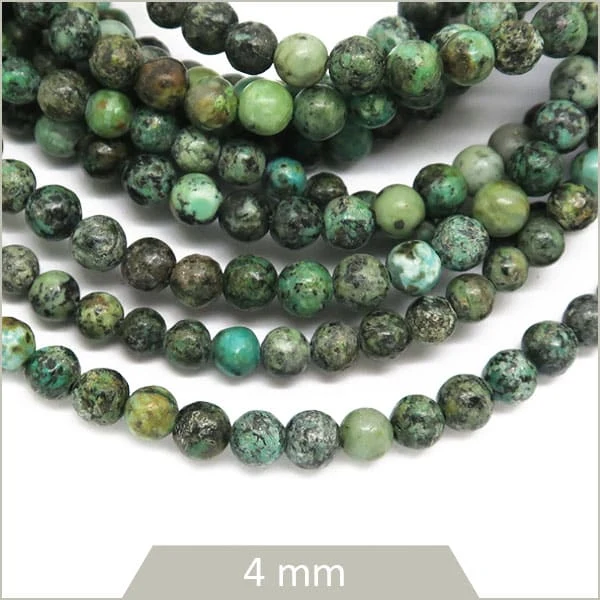Env. 84 perles de Turquoise Africaine rondes 4 mm