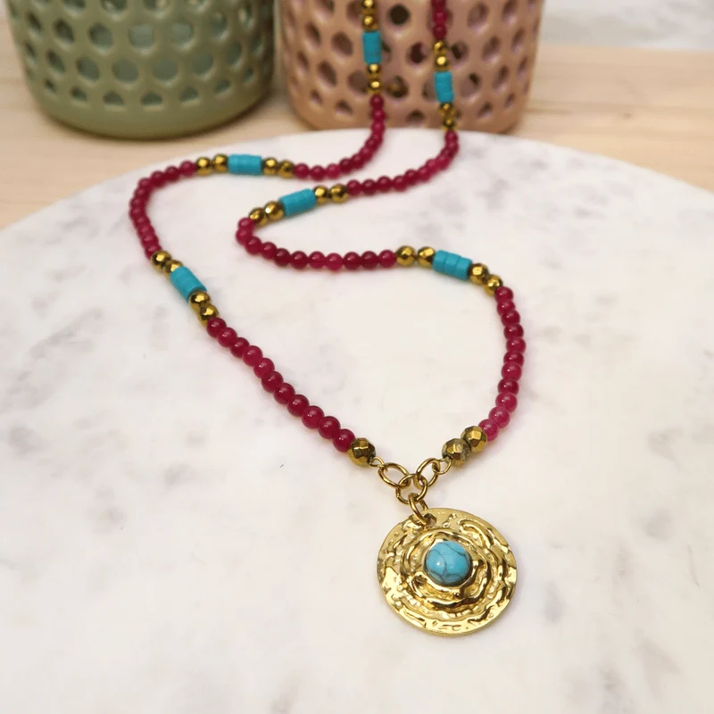 Env. 165 perles heishi en Howlite teintée turquoise