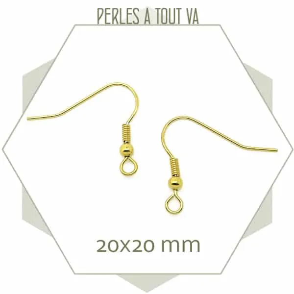8 crochets de boucles d'oreilles bille en acier inoxydable doré