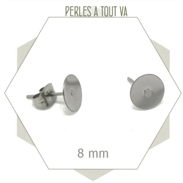20 clous pour boucles d'oreilles puces en acier inoxydable 304