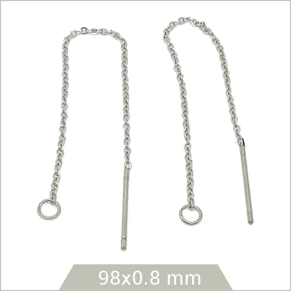 6 chaînes de boucles d'oreilles en acier inoxydable