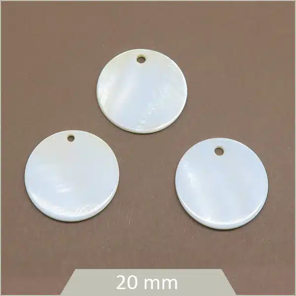 10 sequins nacrés ronds 20 mm