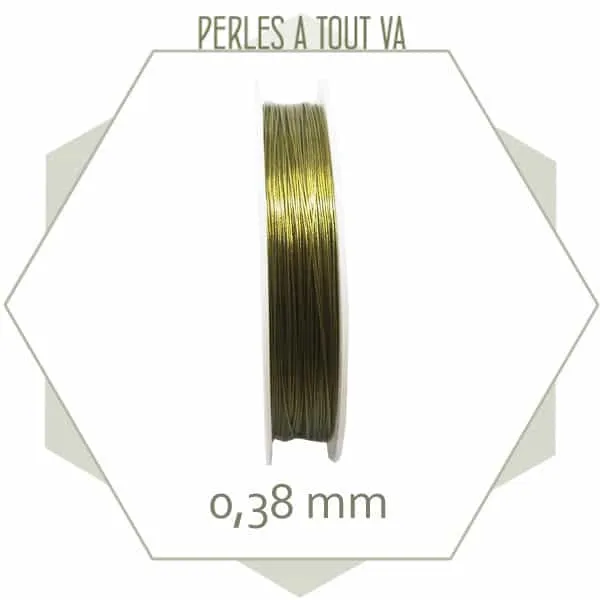 100 m de fil câblé 0,38 mm couleur bronze