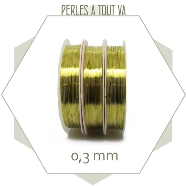 20m de fil de cuivre doré 0,3 mm