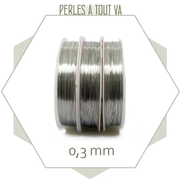 20m de fil de cuivre argent 0,3 mm