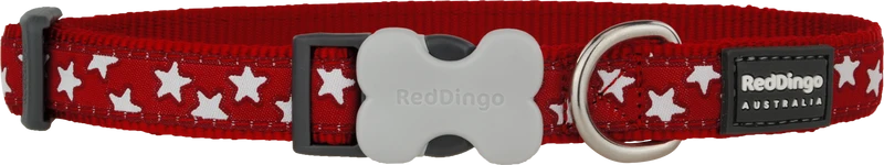 Red Dingo - Collier pour chien rouge a etoiles