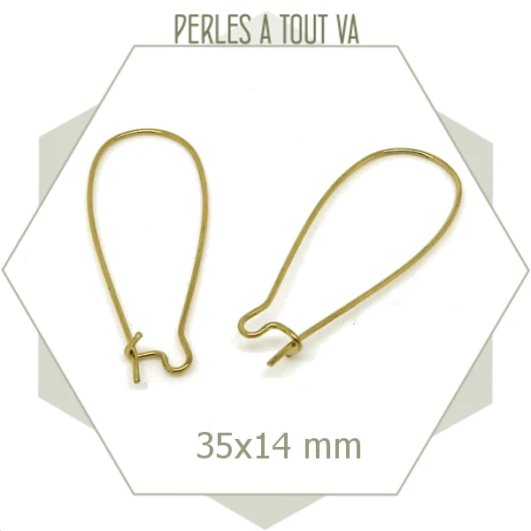 24 longues dormeuses en laiton brut, boucles d'oreilles