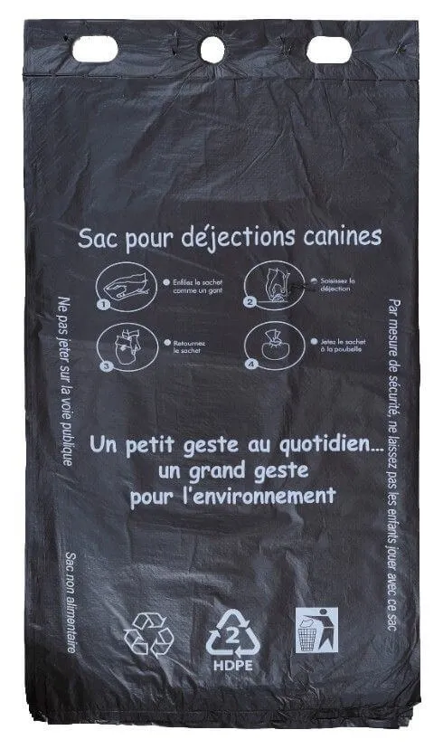 Lot de 250 sacs gants pour déjections canines compatibles Rossignol & IPC Environnement