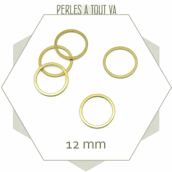 6 anneaux fermés ronds en acier inoxydable doré 12 mm