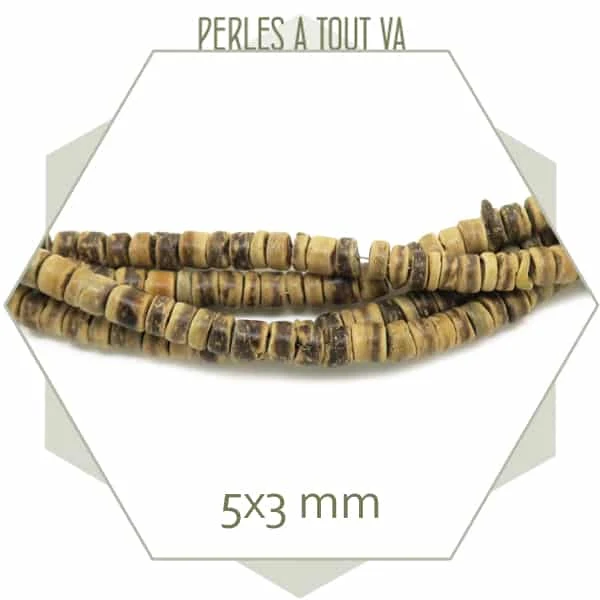 Rang 40 cm de perles de coco 5 mm (environ 110 p.)