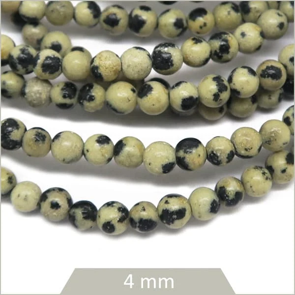 Env. 80 perles rondes de Jaspe dalmatien 4 mm