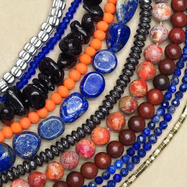 Env. 120 perles rondes à facettes en Lapis Lazuli "rare" 3,5 mm