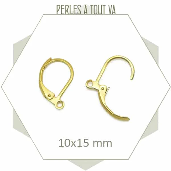 8 dormeuses en acier inoxydable doré pour boucles d'oreilles