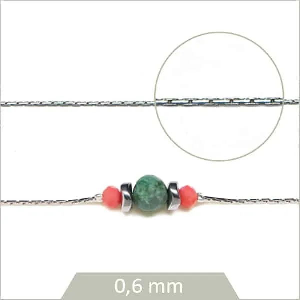 1 m de fine chaîne serpent en acier inoxydable