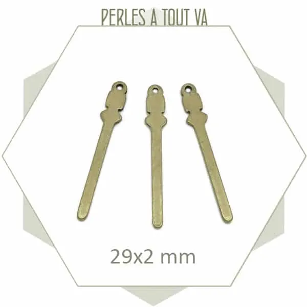 6 breloques bâtonnets ornement bronze