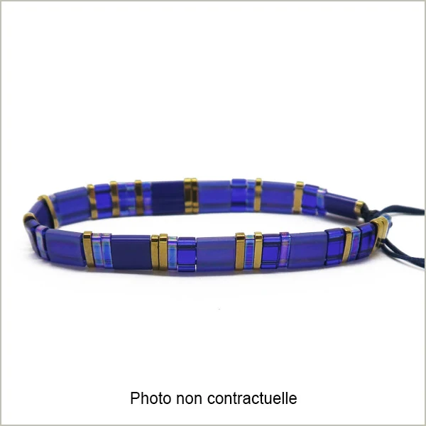 6 g de mix de perles tila cobalt et or
