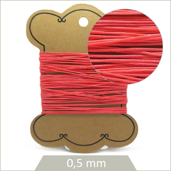 10 m de cordon synthétique 0,5 mm rose corail