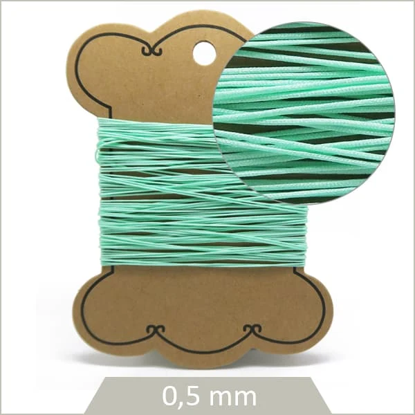 10 m de cordon synthétique 0,5 mm vert d'eau