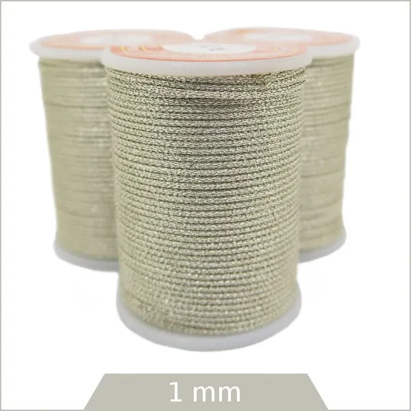 7 m de cordon argenté métallisé 1 mm