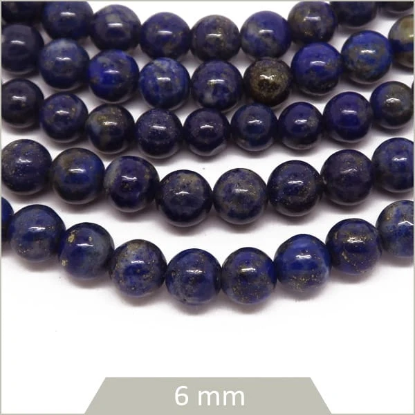 Env. 58 perles rondes 6 mm en Lapis Lazuli