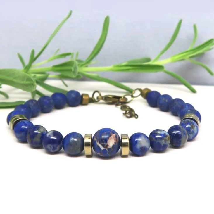 Env. 58 perles rondes 6 mm en Lapis Lazuli