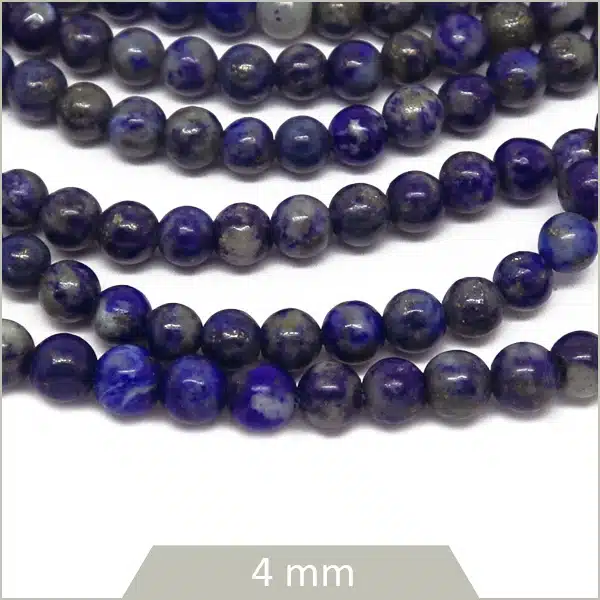 Env. 85 perles rondes 4 mm en Lapis Lazuli