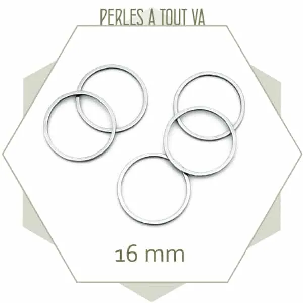 12 anneaux fermés ronds 16 mm en acier inoxydable