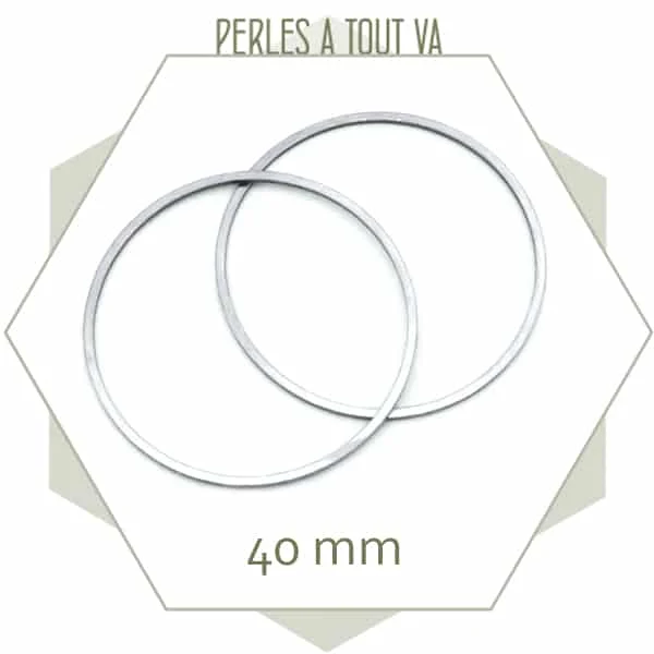12 anneaux fermés ronds 40 mm en acier inoxydable